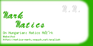 mark matics business card